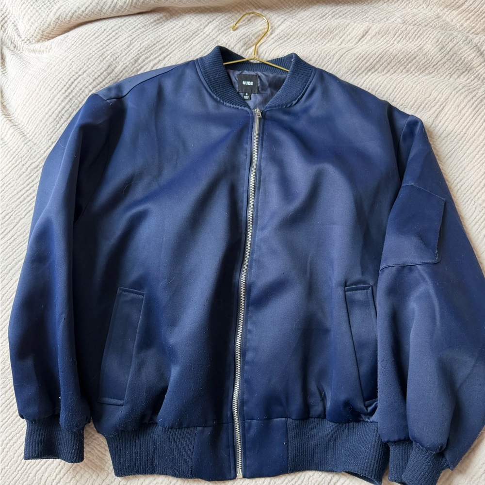 Navy Blue Bomber Jacket